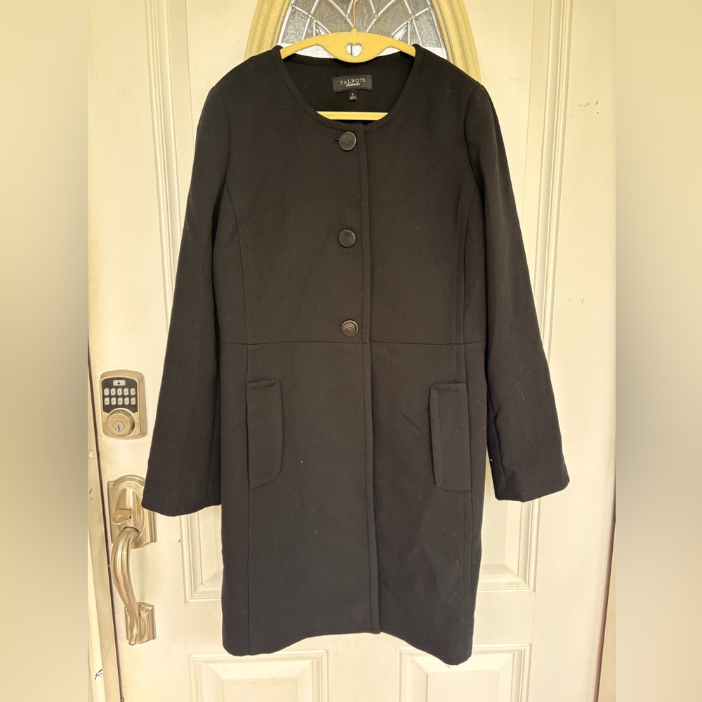Talbots Classic Black Pea Coat